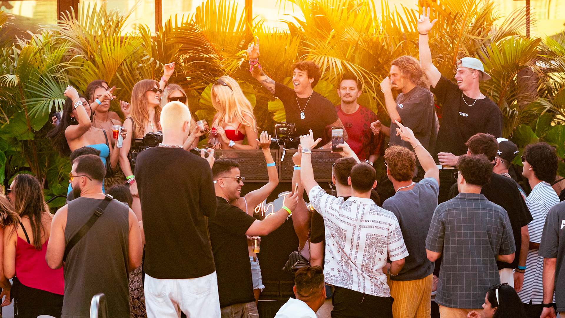 Guests gathered at the CC’s Rooftop Social Club during Miami Music Week
